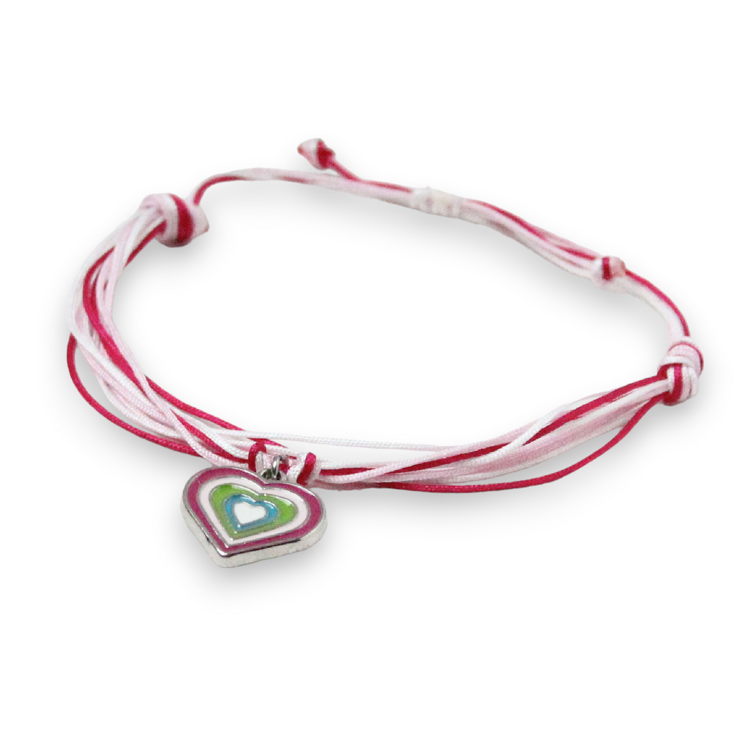 Rainbow Heart Charm Bracelet