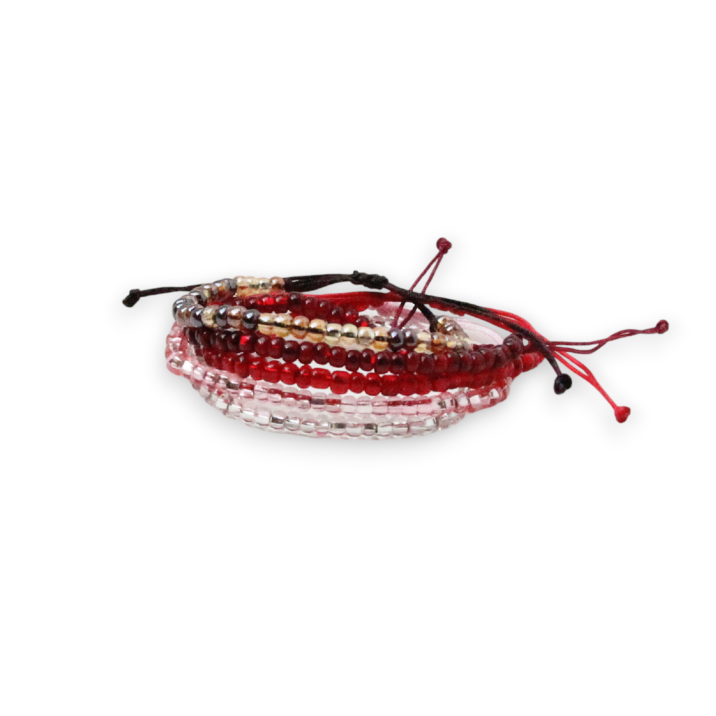 Red Hot Single Strand Beaded Bracelet