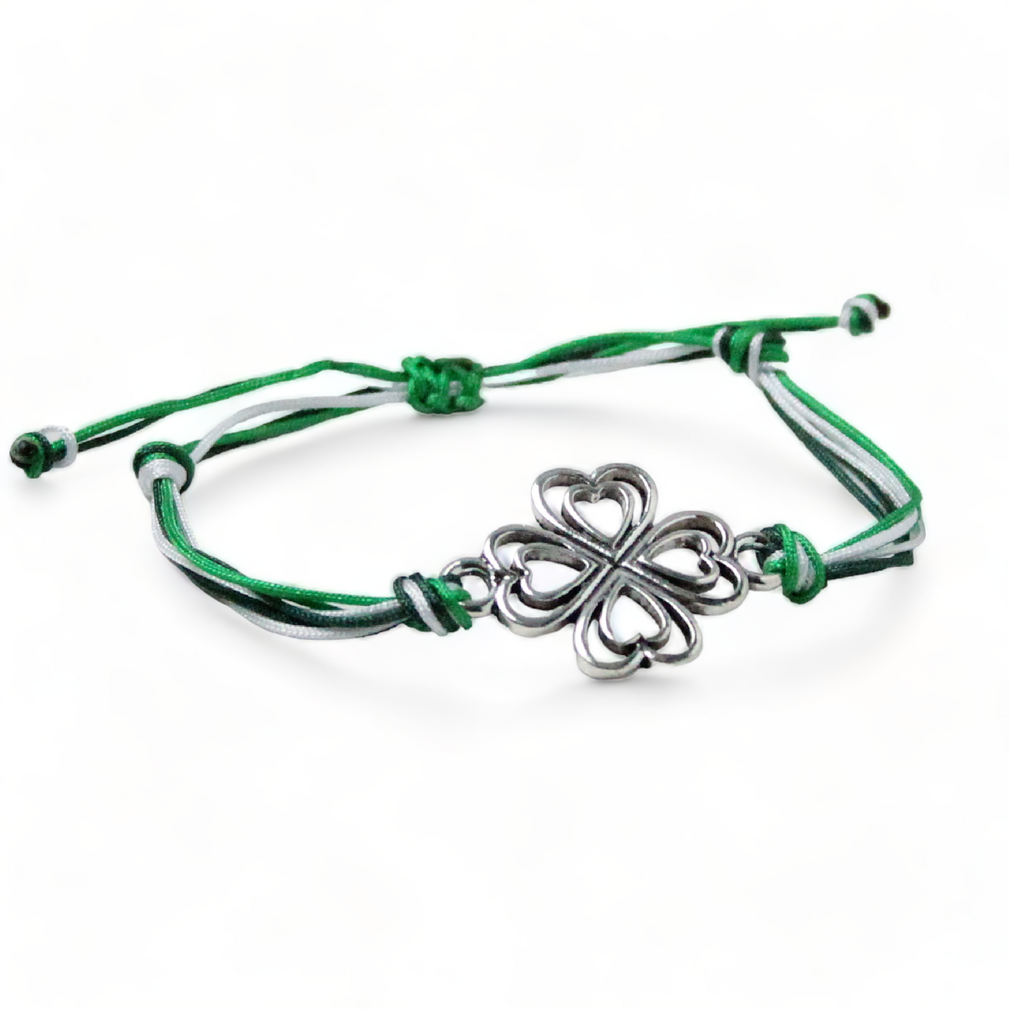 Four Leaf Clover Hearts Bracelet