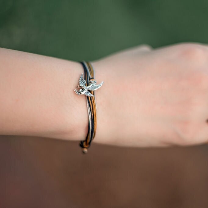 Dark Blue, Gray, and Bronze Wizard House Bracelet