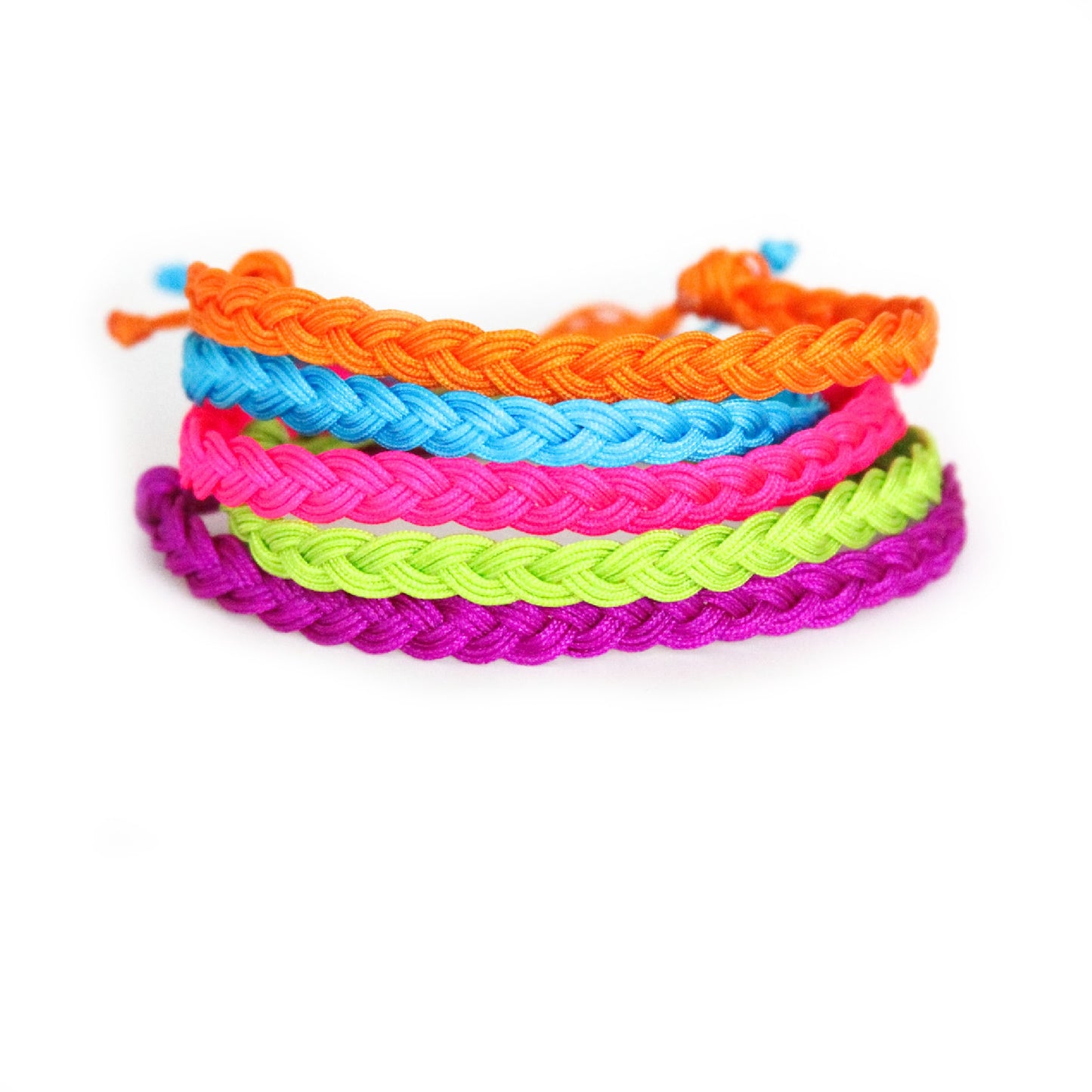 Neon Triple Strand Braided Bracelet