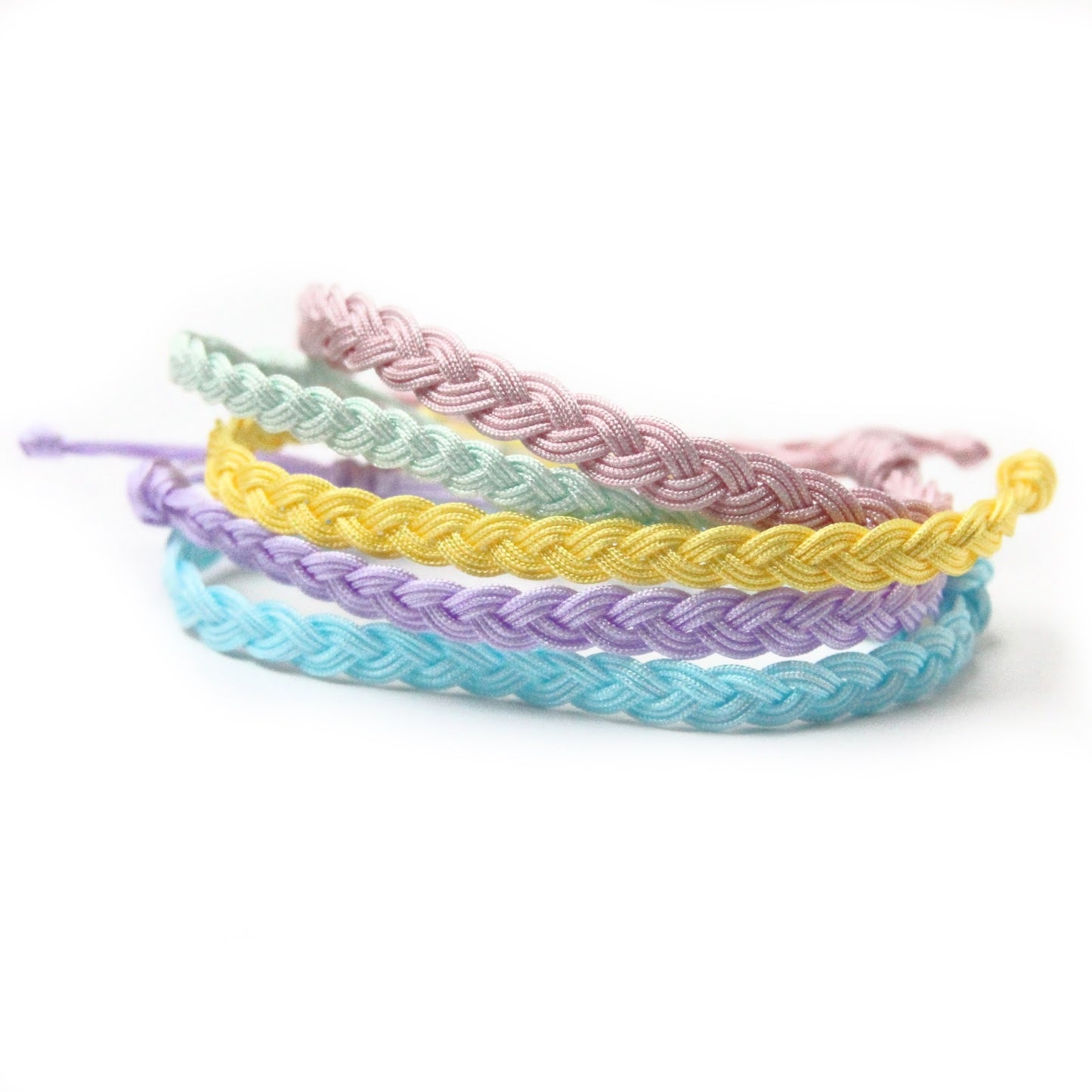 Pastel Spring Triple Strand Braided Bracelet