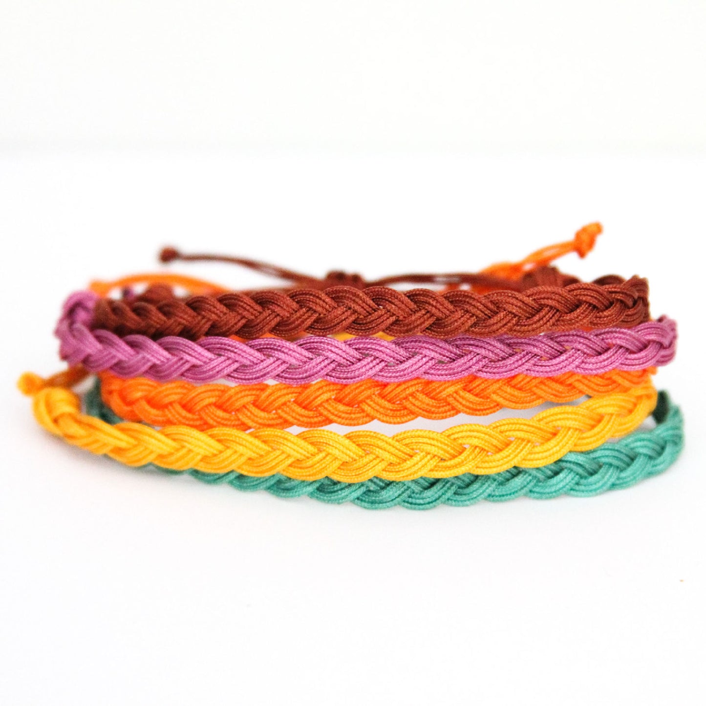 Pumpkin Spice Triple Strand Braided Bracelet