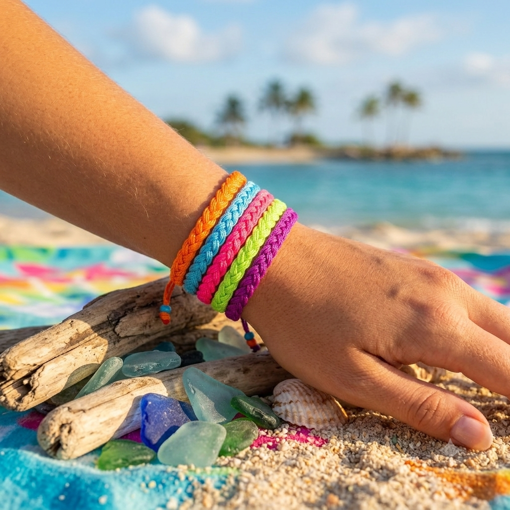 Neon Triple Strand Braided Bracelet