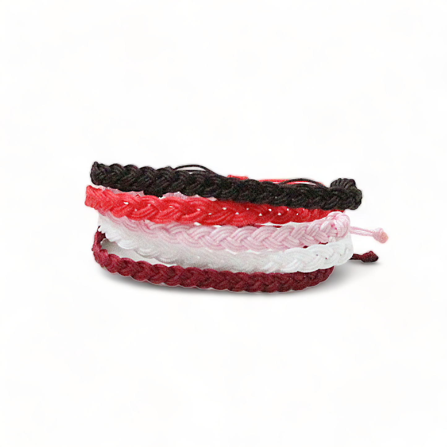 Red Hot Triple Strand Braided Bracelet
